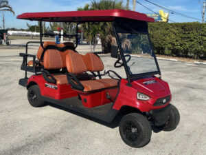 Red Bintelli Nemesis 6 Passenger Golf Cart ponte vedra golf cart repair, golf cart service, mobile repair